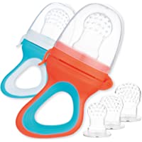 Los mejores  - 2 Chupetes Frutas para Bebés y Niños Pequeños + 6 Tetinas de Silicona en 3 Tamaños - sin BPA - Mordedor Verdura Papilla…